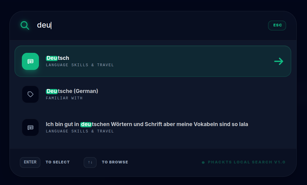 PHACKTS Local Search